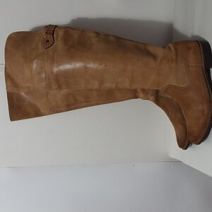 FRYE SHIRLEY Tan Taupe Leather Over The Knee Cuffed Women 9.5 Boots